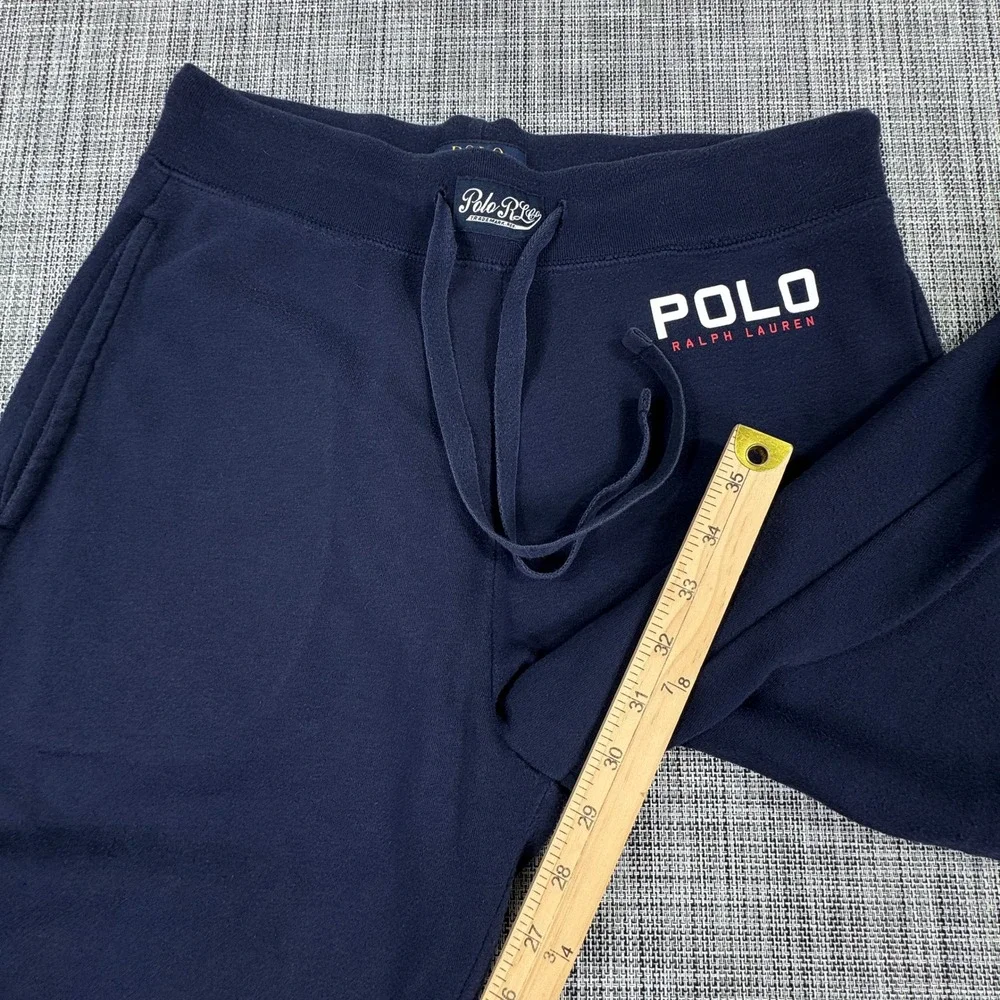 Polo Ralph Lauren Men's Sleepwear Fleece Jogger Pants Medium Navy Blue Logo